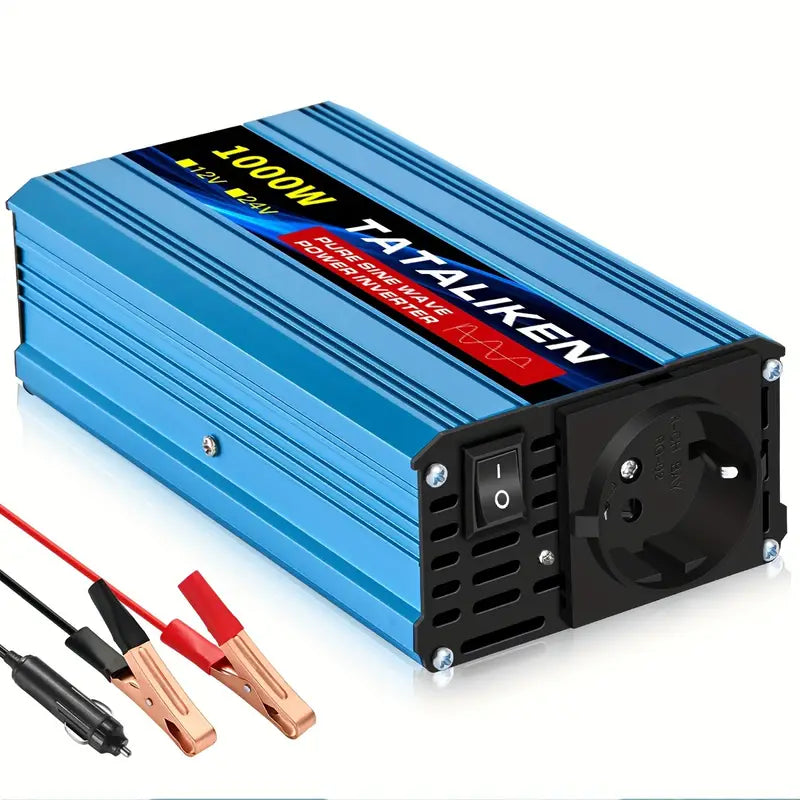 1000W Pure Sine Wave Power Inverter DC 12V/24V To AC 220V 60HZ Converter, EU Socket