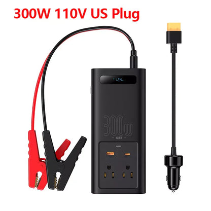 Car Inverter 300W/500W DC12V To AC 220V Type-C USB Fast Charging