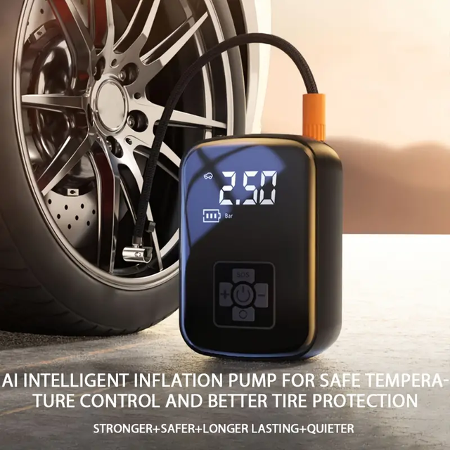 Electric Tire Inflator Wireless Air Compressor for Motorcycle,Bicycle,Boat,Car Tires, Balls